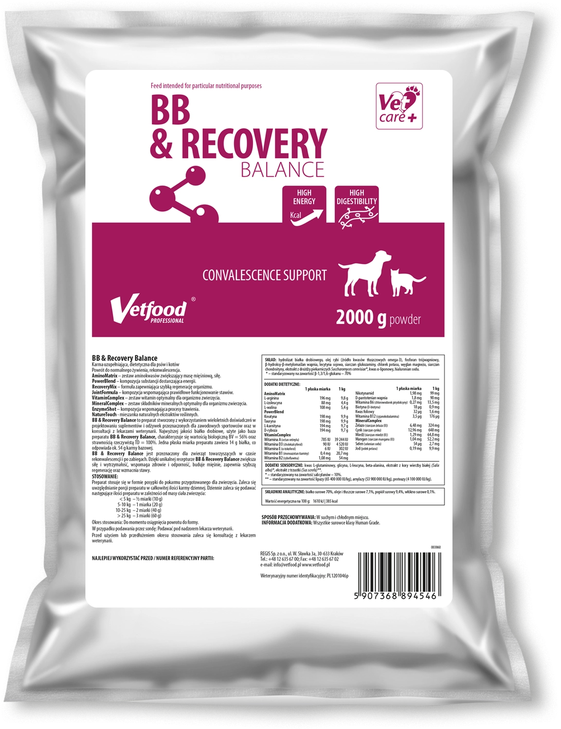 VETFOOD BB & Recovery Balance 2kg